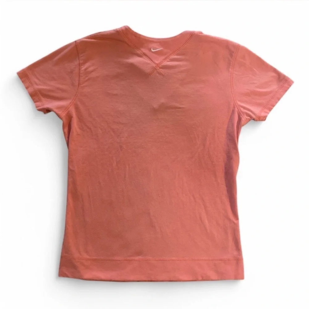 Y2K women’s Nike coral short sleeve sportswear shirt w/ embroidered logo size S